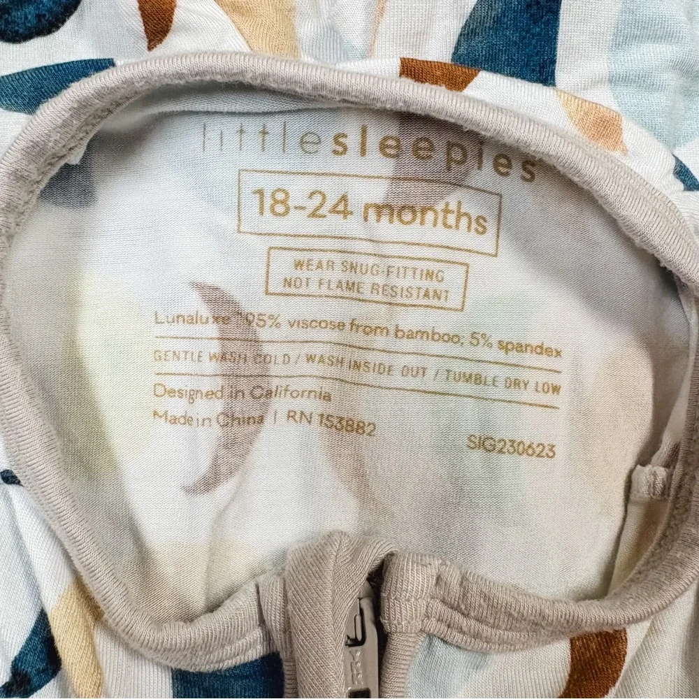 Little Sleepies Luna Neutral Zippy 1-Piece Bamboo Viscose Footie Pajama 18-24M
